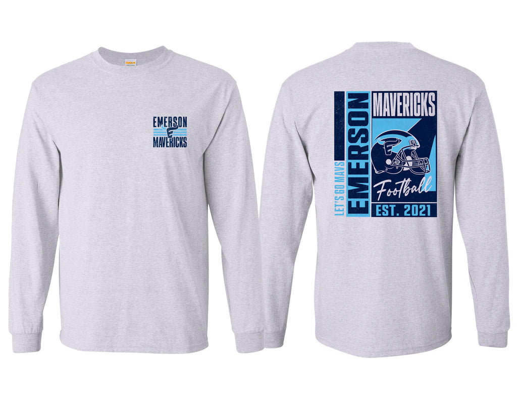 Emerson Football Color Block Frocket Ash Gray Long Sleeve Tee
