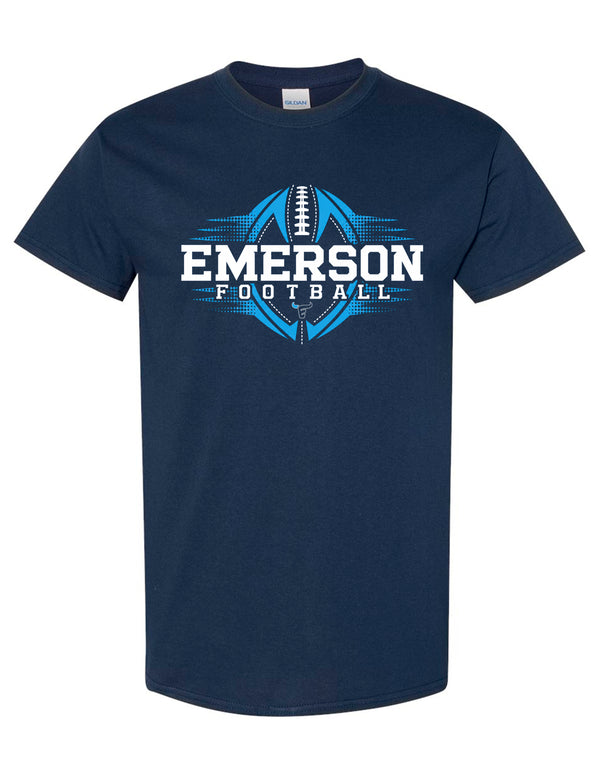 Emerson Football Gildan Navy Gradient Tee