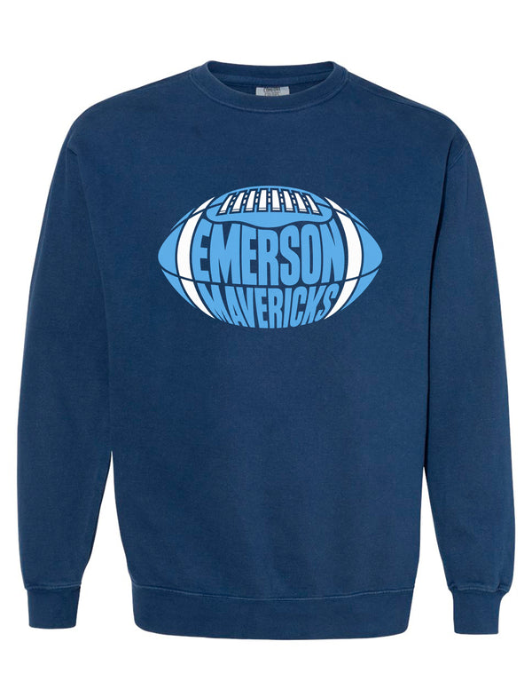 Emerson Football Shape Navy Gildan Crewneck