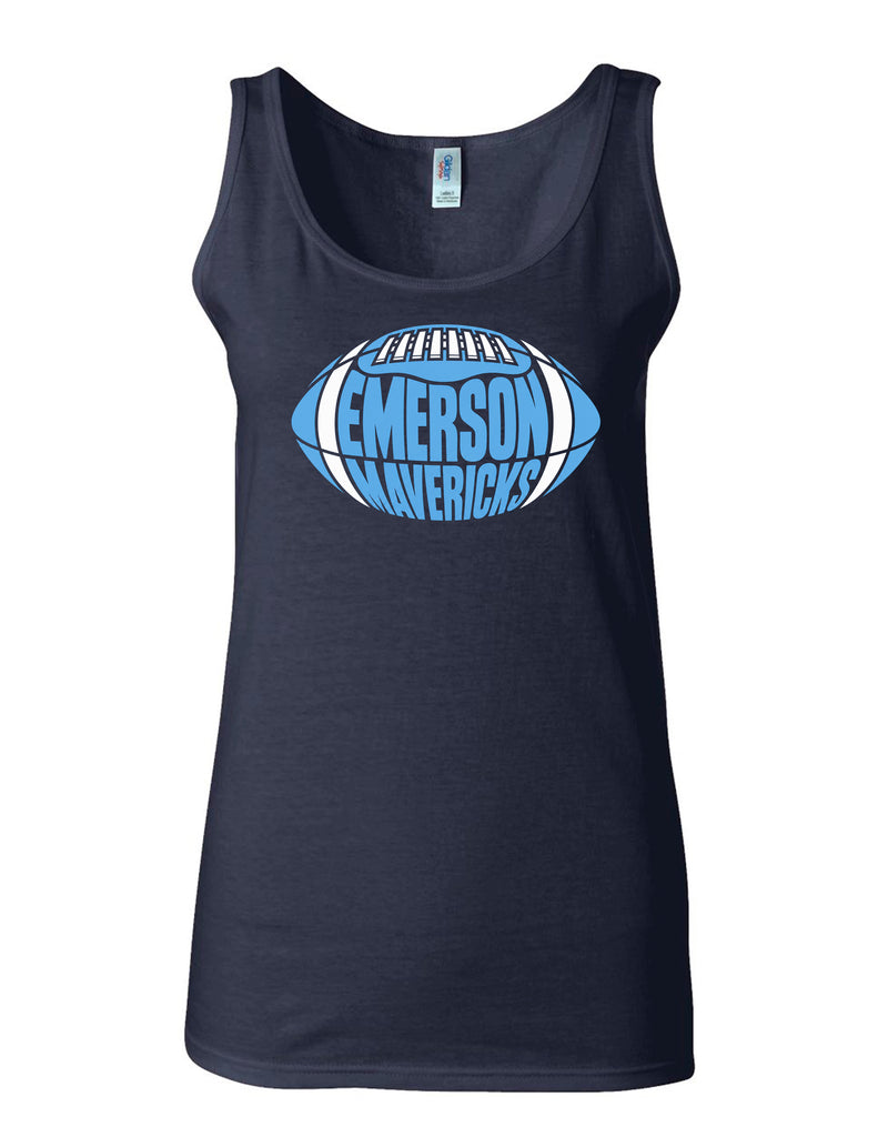 Emerson Football Shape Navy Gildan Tank