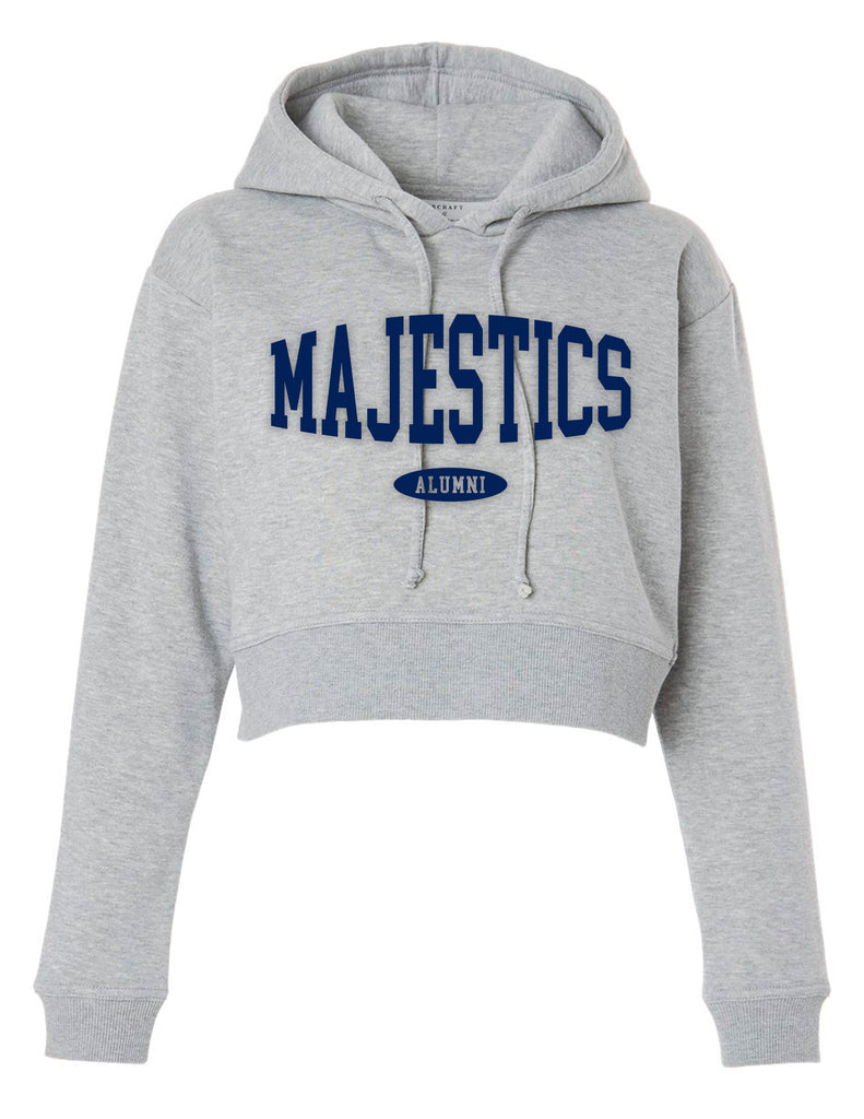 Emerson Majestics Boxercraft Oxford Gray ALUMNI Puffy Print Cropped Hoodie