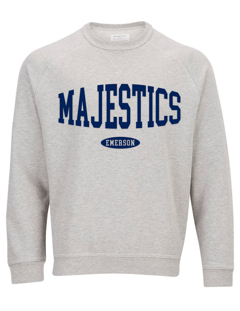 Emerson Majestics Boxercraft Oxford Gray Puffy Print Crewneck Sweatshirt