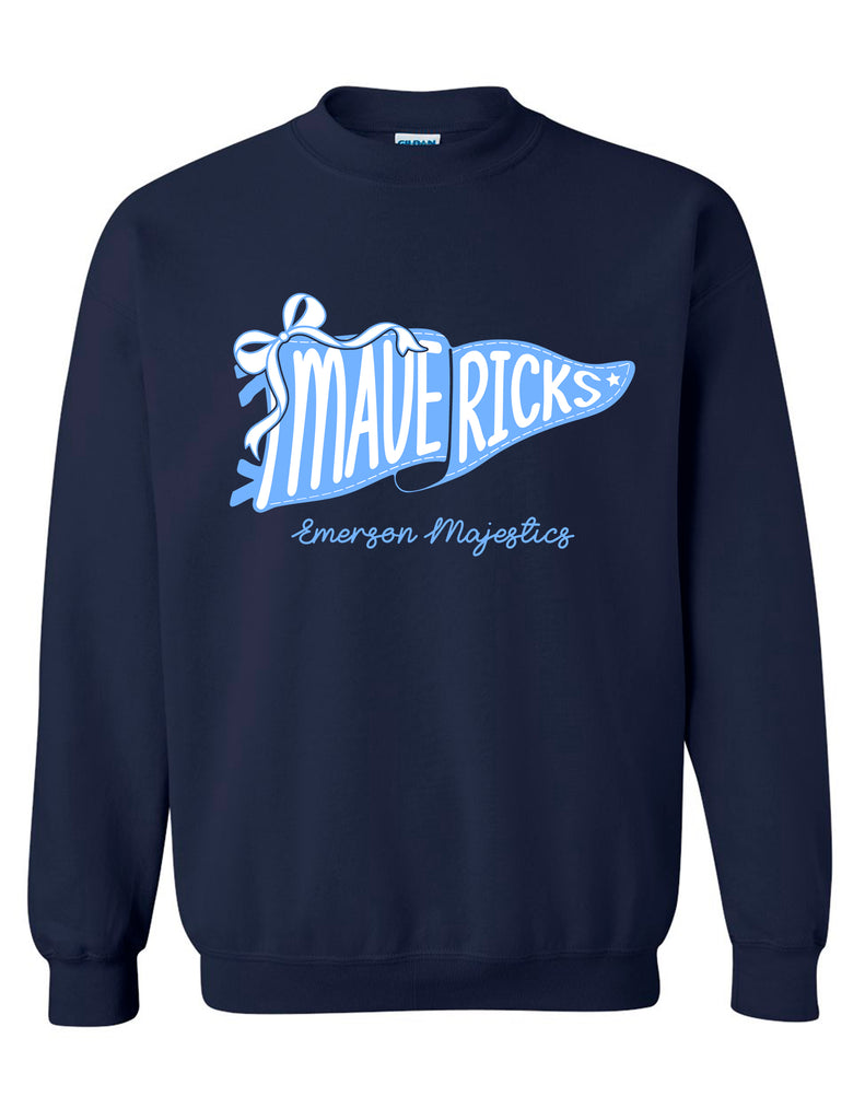 Emerson Majestics Navy Pennant Design Crewneck Sweatshirt