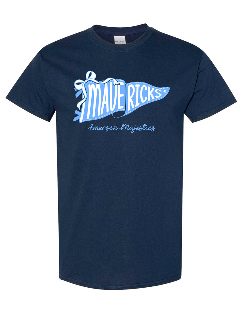 Emerson Majestics Navy Pennant Design Tee