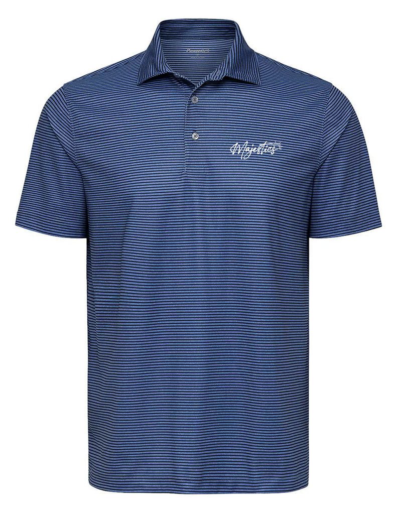 Emerson Majestics Paragon Navy & Blue Striped Polo with Embroidered Logo