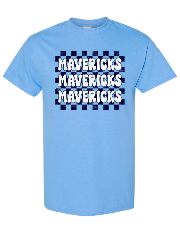 Emerson Majestics Stacked Checker Carolina Blue Tee