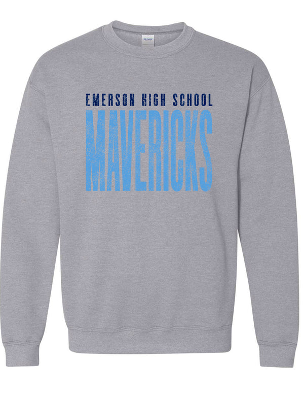 Emerson Volleyball Gildan Crewneck Sweatshirt Sports Gray Tall