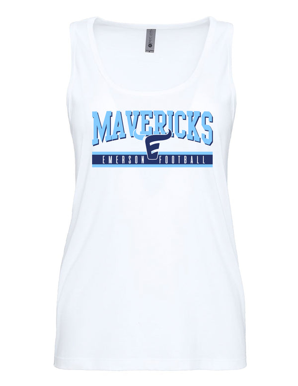 Emerson Football White Next Level Mavericks Design Hip Length Tank