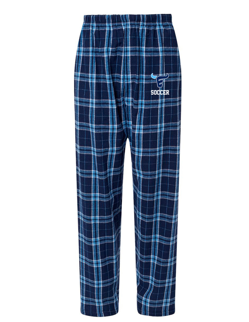Emerson Soccer Boxercraft Navy & Carolina Plaid Embroidered PJ Pants