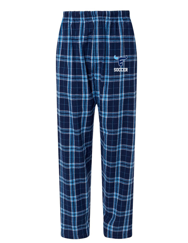 Emerson Soccer Boxercraft Navy & Carolina Plaid Embroidered PJ Pants