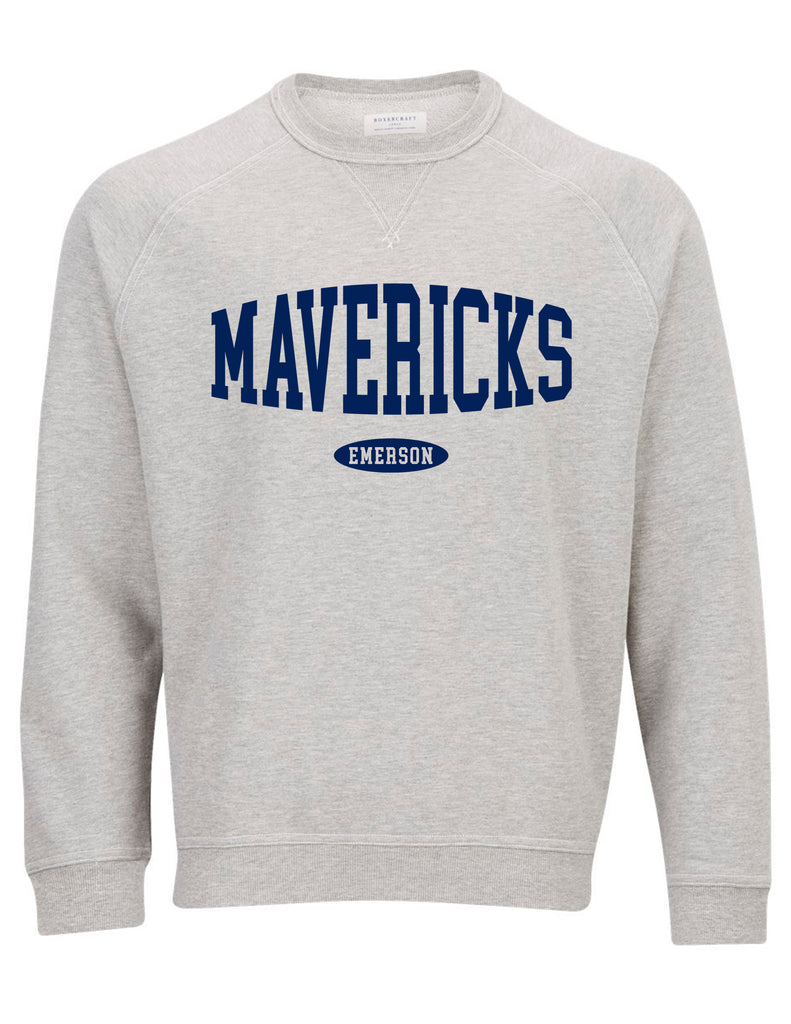 Emerson Soccer Boxercraft Oxford Gray Puffy Print Crewneck Sweatshirt