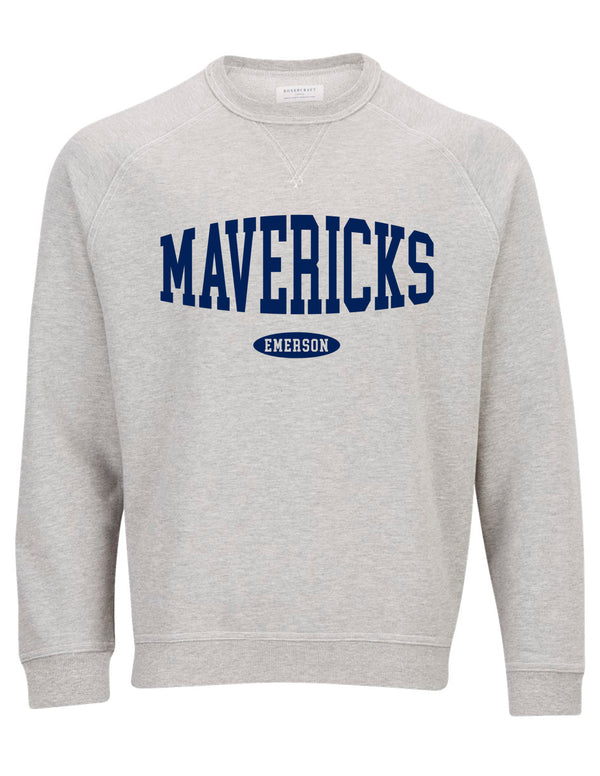 Emerson Soccer Boxercraft Oxford Gray Puffy Print Crewneck Sweatshirt