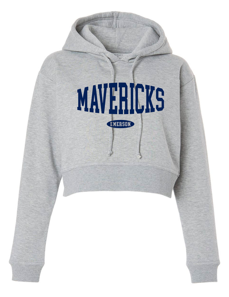 Emerson Soccer Boxercraft Oxford Gray Puffy Print Cropped Hoodie