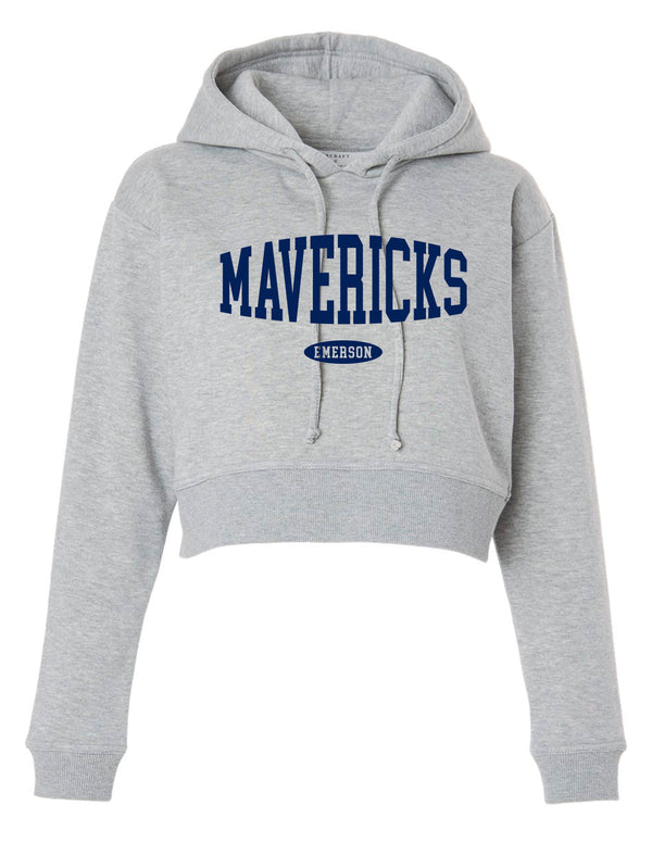 Emerson Soccer Boxercraft Oxford Gray Puffy Print Cropped Hoodie