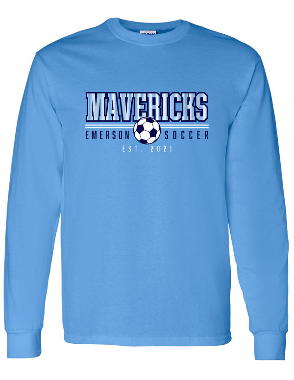 Emerson Soccer Carolina Mavericks Striped Design Long Sleeve Tee