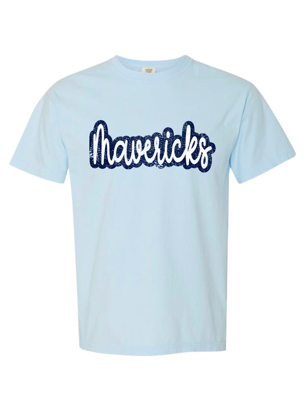 Emerson Soccer Comfort Colors Chambray Script Design Tee