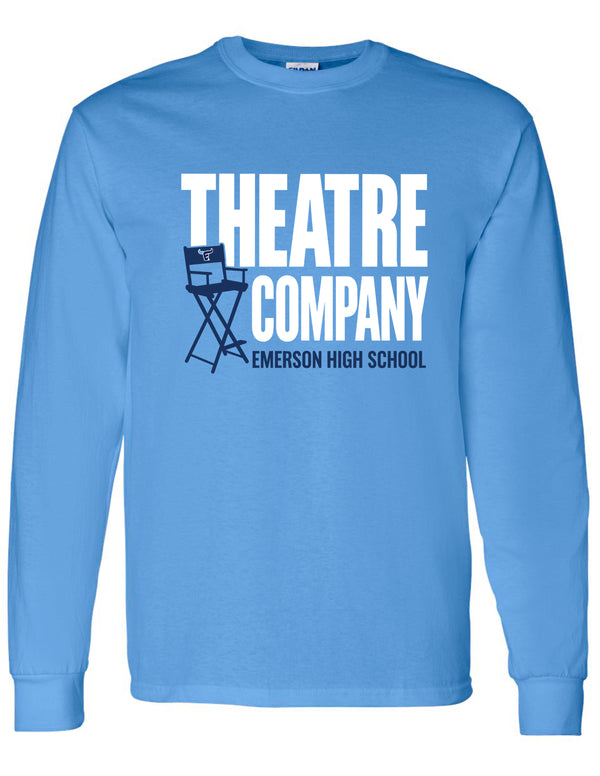 Emerson Theatre Directors Chair Gildan Carolina Blue Longsleeve Tee