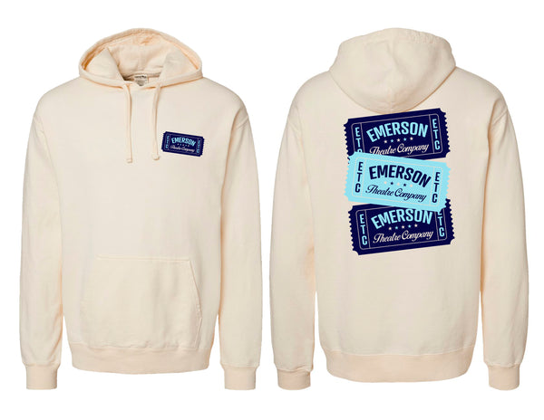 Emerson Theatre Ticket Comfort Wash Parchment Hoodie