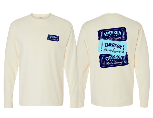 Emerson Theatre Ticket Comfort Wash Parchment Longsleeve Tee