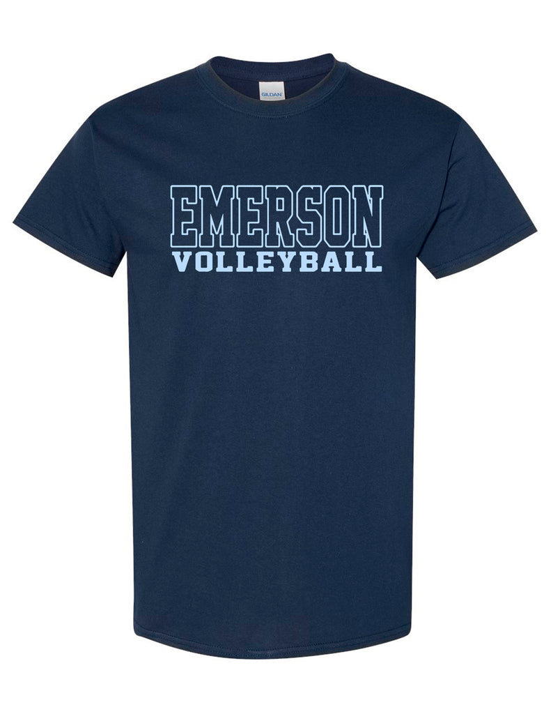 Emerson Volleyball Gildan Short Sleeve T-Shirt Navy Outline