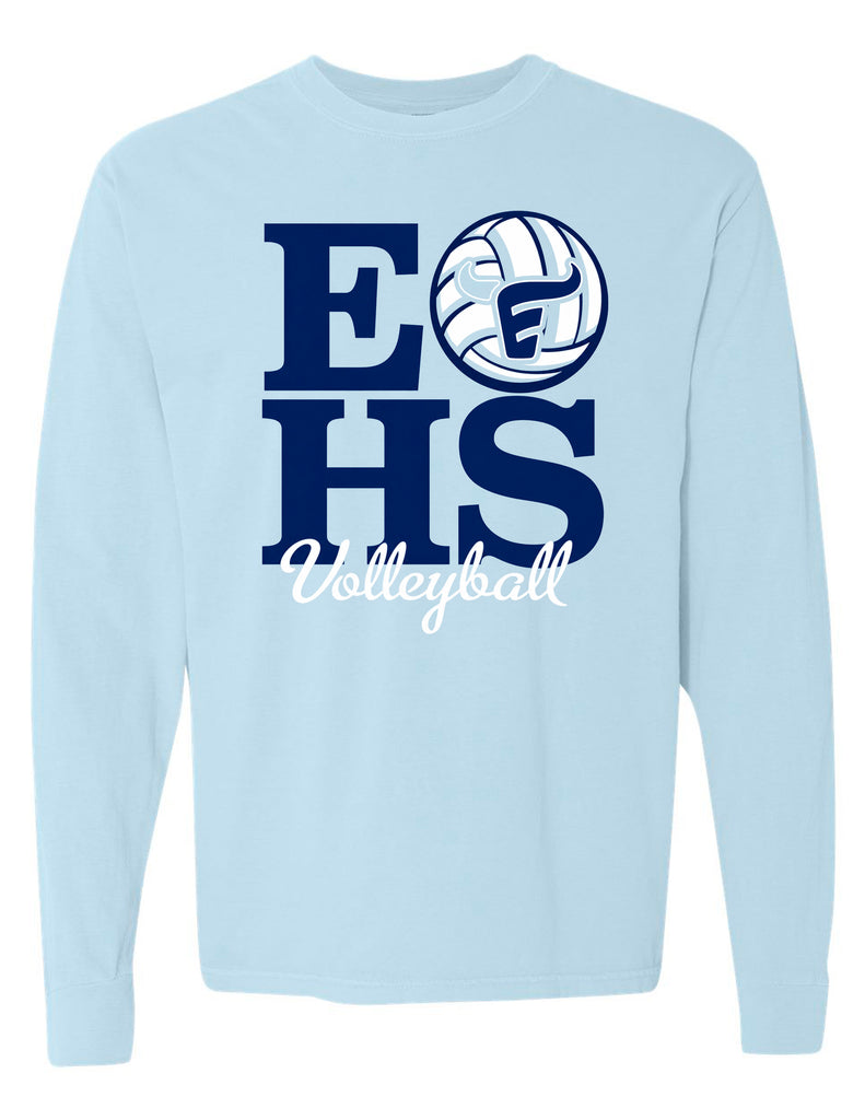 Emerson Volleyball Comfort Color Long Sleeve T-Shirt Chambray EHS