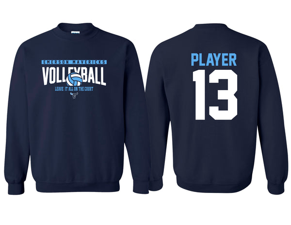 Emerson Volleyball Crewneck Sweatshirt Navy/Personalized