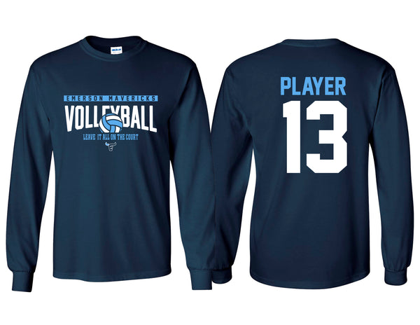 Emerson Volleyball Gildan Long Sleeve T-Shirt Navy/Personalized