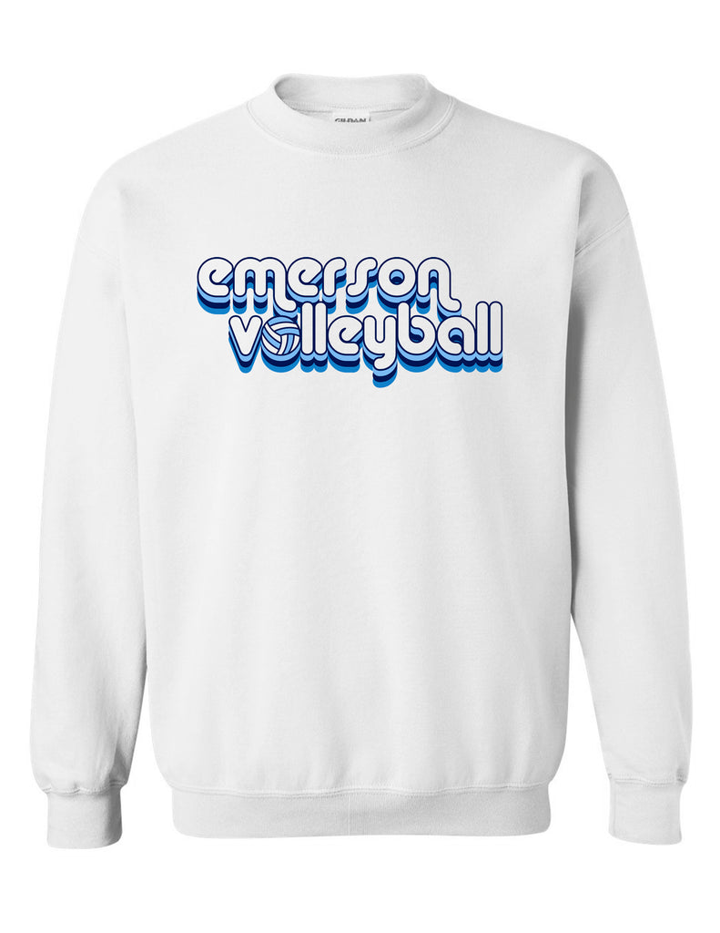 Emerson Volleyball Gildan Crewneck Sweatshirt White Retro