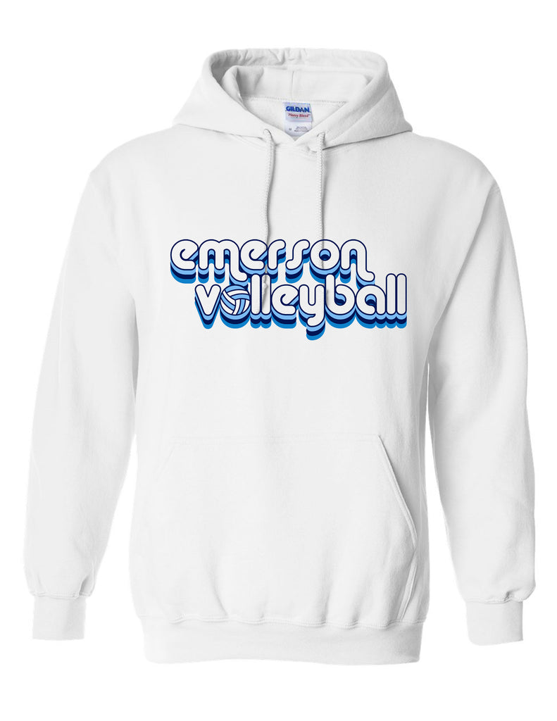 Emerson Volleyball Gildan Hoodie White Retro
