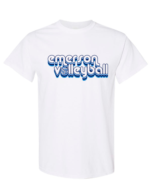 Emerson Volleyball Gildan Short Sleeve T-Shirt White Retro