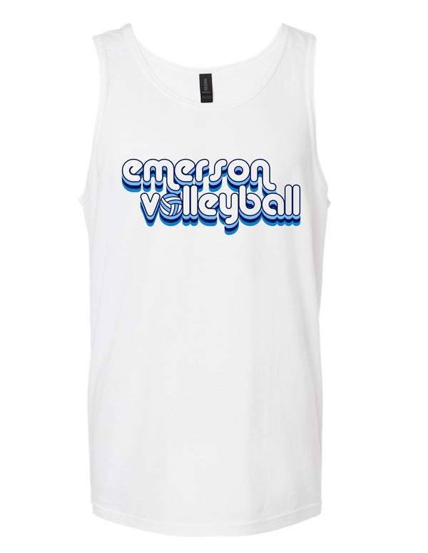 Emerson Volleyball Gildan Tank White Retro