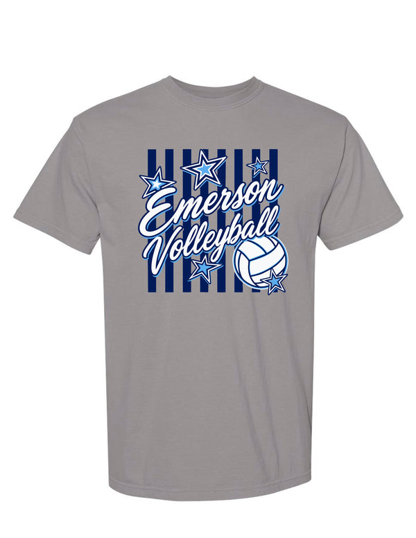 Emerson Volleyball Comfort Color Short Sleeve T-Shirt Grey