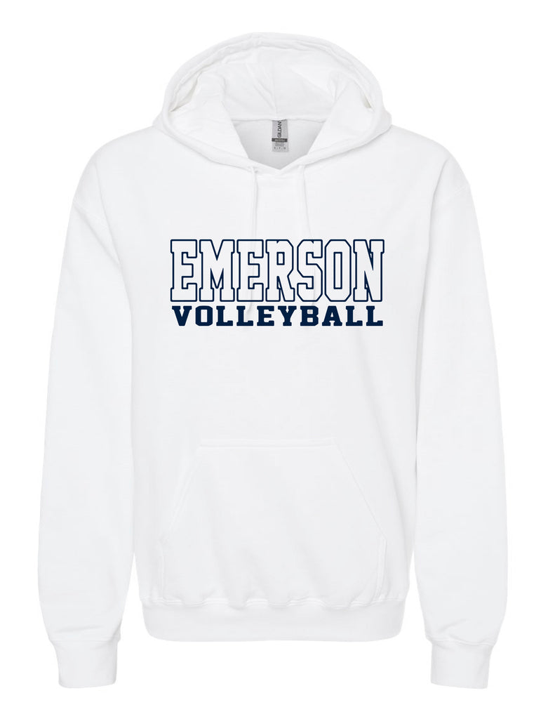 Emerson Volleyball NEW Outline Design White Hoodie