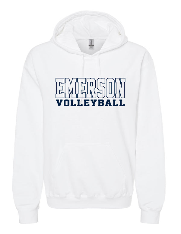Emerson Volleyball NEW Outline Design White Hoodie