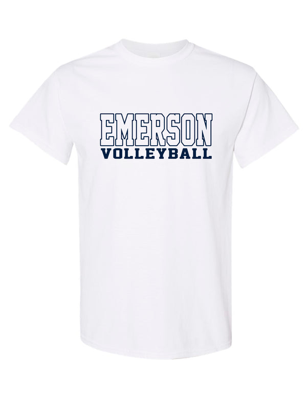 Emerson Volleyball New Outline Design White Tee