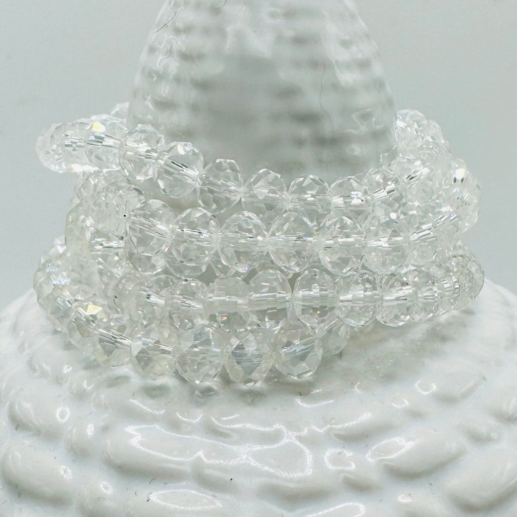 Lovejoy Football Simple Stretch Bracelet - Clear Crystal