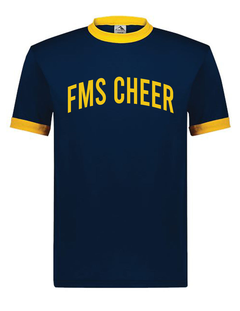 Faubion Cheer Navy Augusta Ringer Tee