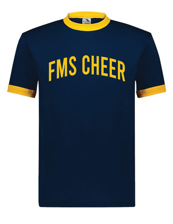 Faubion Cheer Navy Augusta Ringer Tee