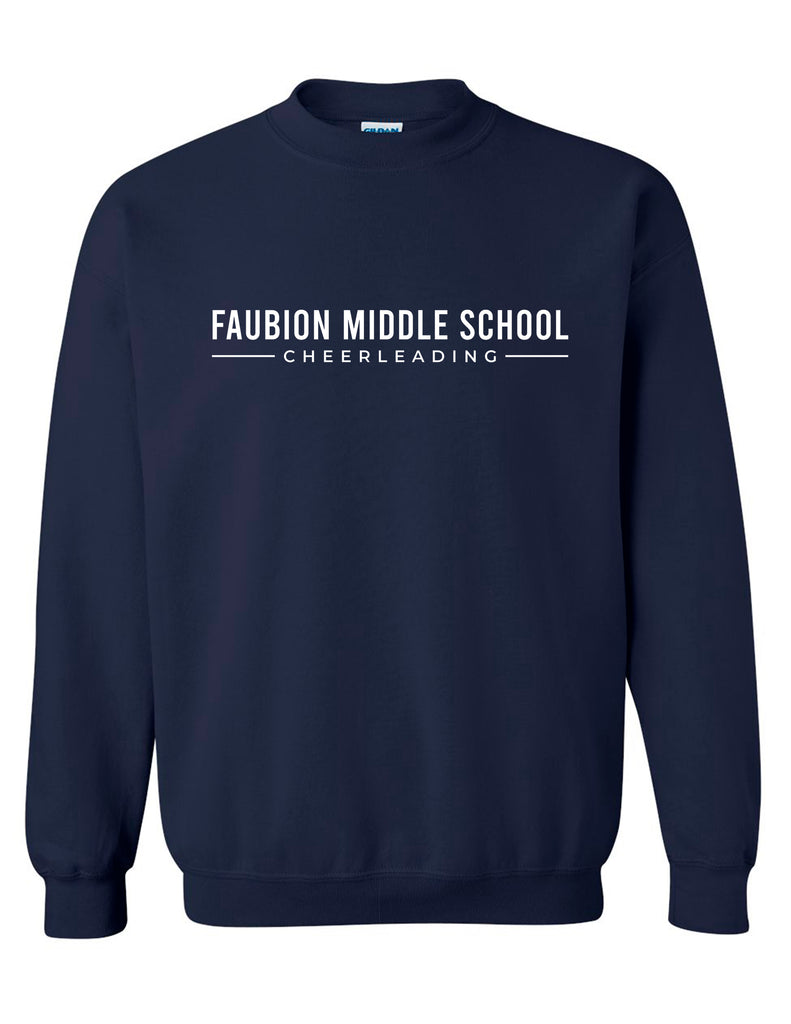Faubion Cheer Bold Gildan Navy Crewneck