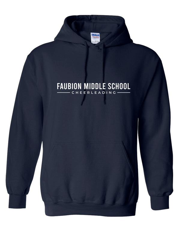 Faubion Cheer Bold Gildan Navy Hoodie