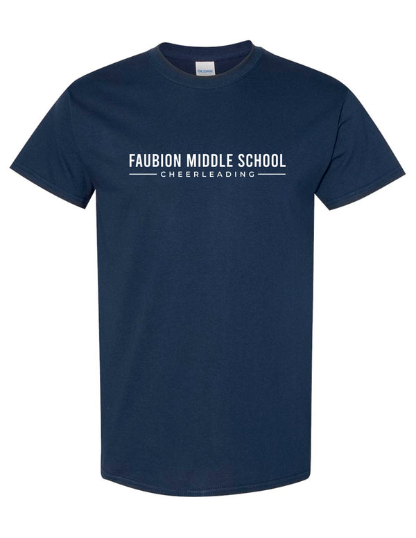 Faubion Cheer Bold Gildan Navy Tee