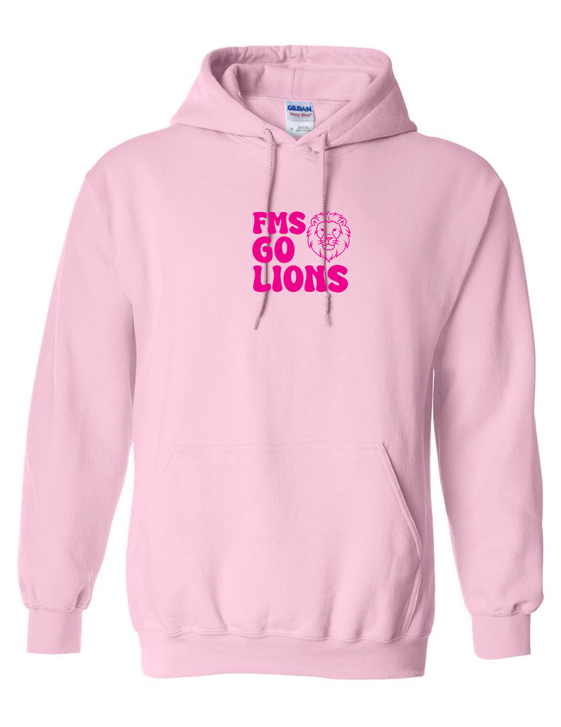 Faubion Cheer Go Lions Pink Gildan Hoodie