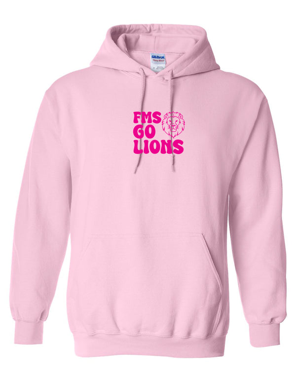 Faubion Cheer Go Lions Pink Gildan Hoodie