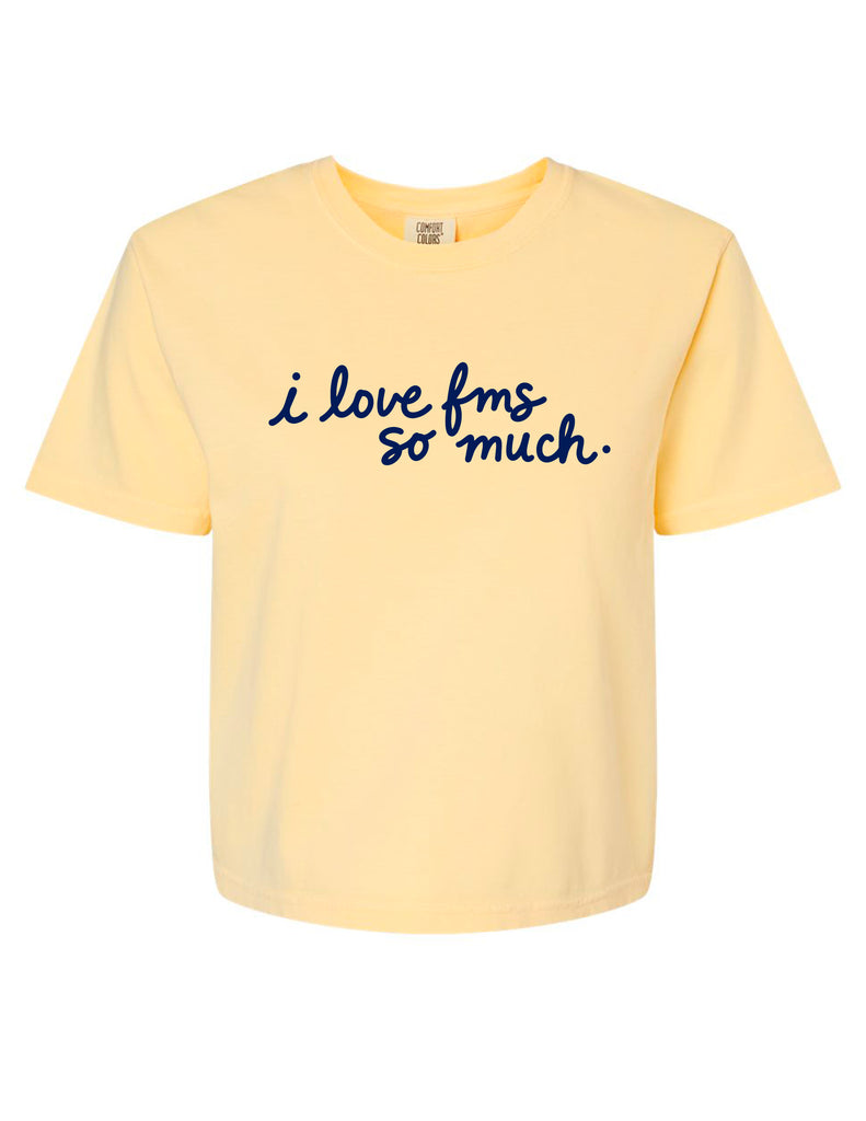 Faubion Cheer i love fms Butter Comfort Colors Boxy Cropped Tee