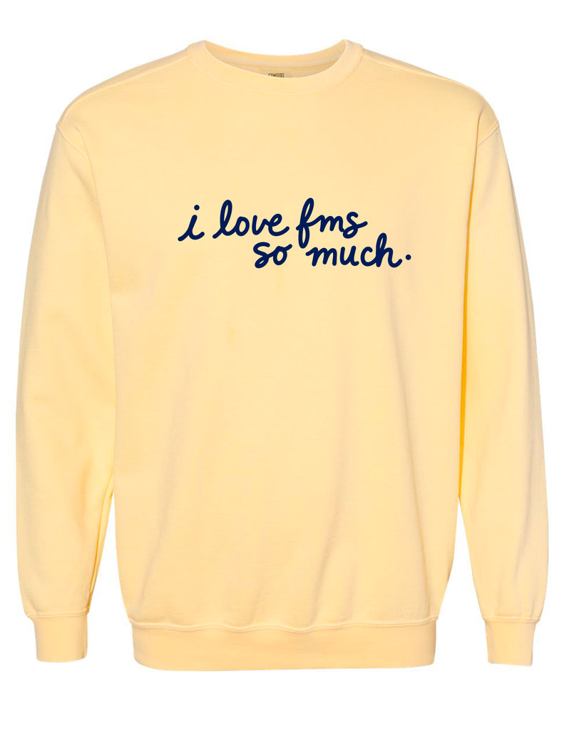Faubion Cheer i love fms Butter Comfort Colors Crewneck