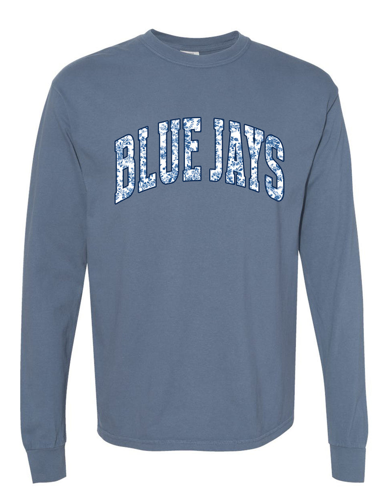 McKinney Lacrosse Floral Bluejays Comfort Colors Long Sleeve Tee