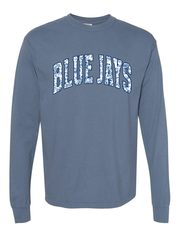McKinney Lacrosse Floral Bluejays Comfort Colors Long Sleeve Tee