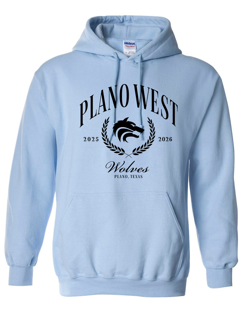 Plano West Cheer Light Blue Logo Social Club Hoodie