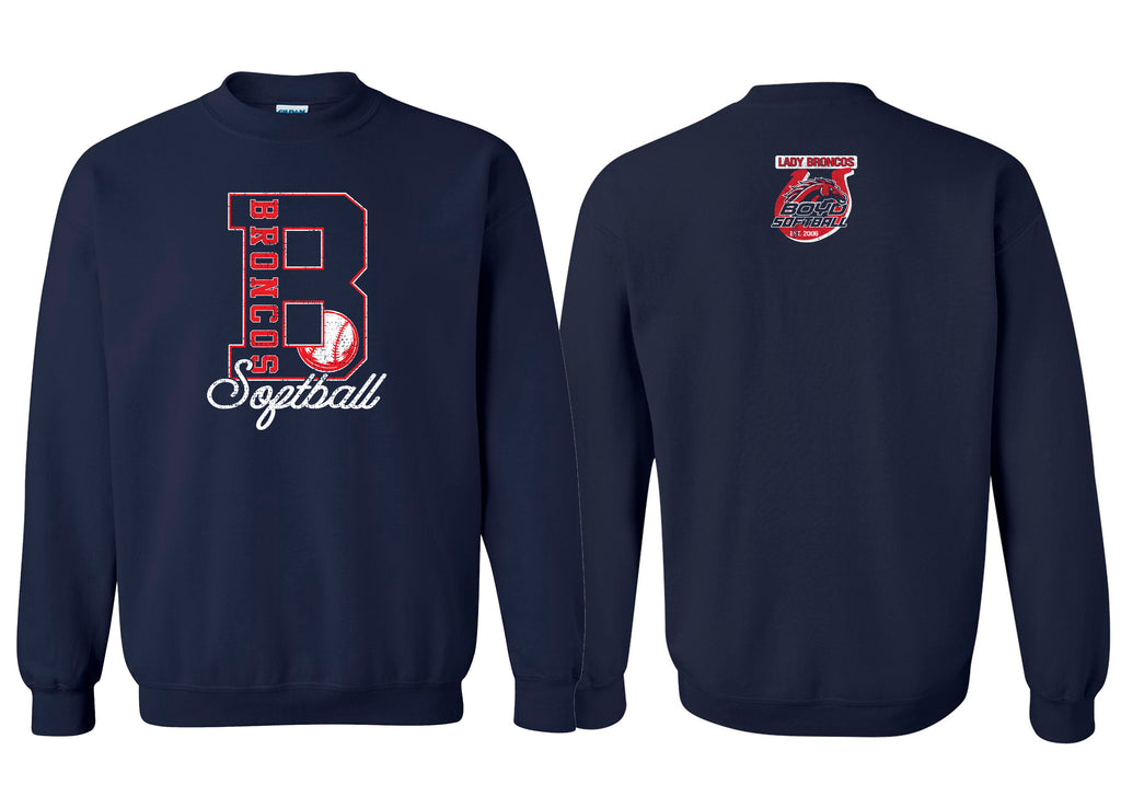 Boyd Softball Navy B Design Crewneck Sweatshirt