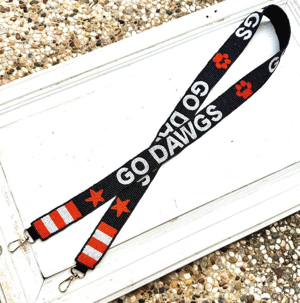 North Swim Custom Beaded GO DAWGS Purse Strap